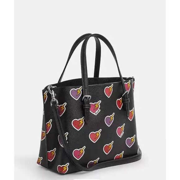 🔥🎁NWT! Coach Mollie Tote Bag 25 Heart Bolt Print Msrp: $378.00 - Picture 2 of 7